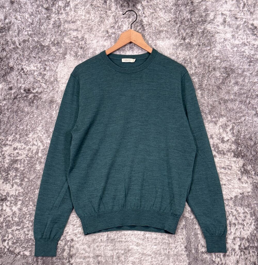 SUITSUPPLY Sweater Large Mens 100% Merino Wool Green Crewneck